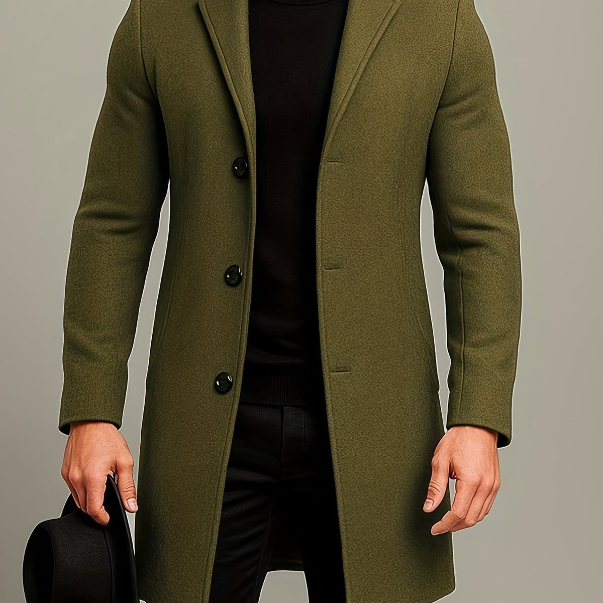 Manteau homme à revers boutonné