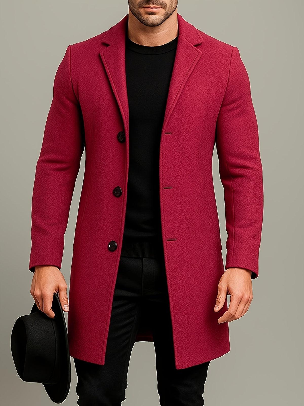 Manteau homme à revers boutonné