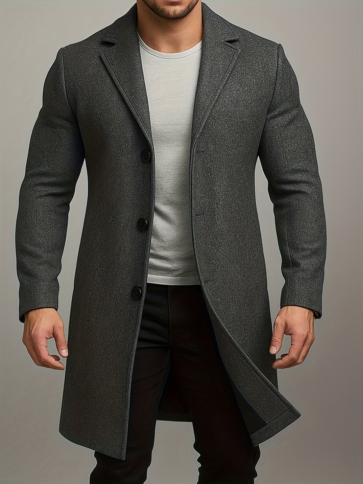 Manteau homme à revers boutonné