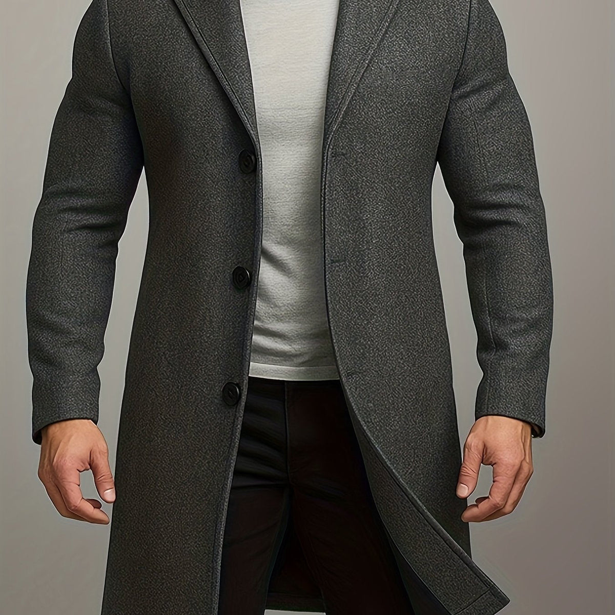 Manteau homme à revers boutonné