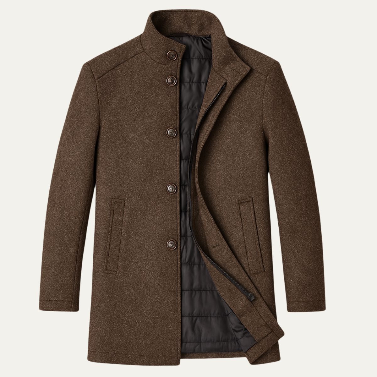 Manteau homme col montant boutonné