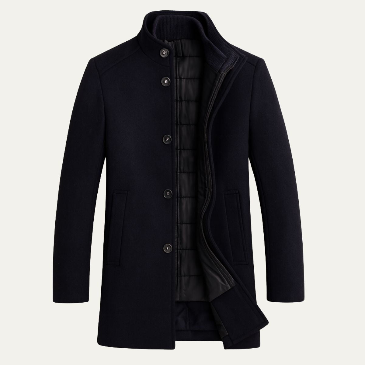 Manteau homme col montant boutonné