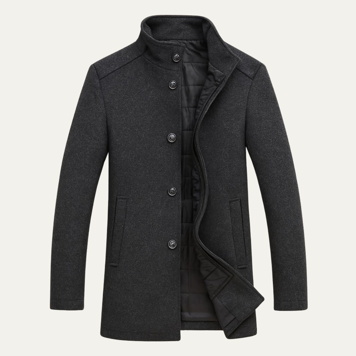 Manteau homme col montant boutonné