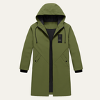 Manteau homme long à capuche zippé