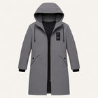 Manteau homme long à capuche zippé