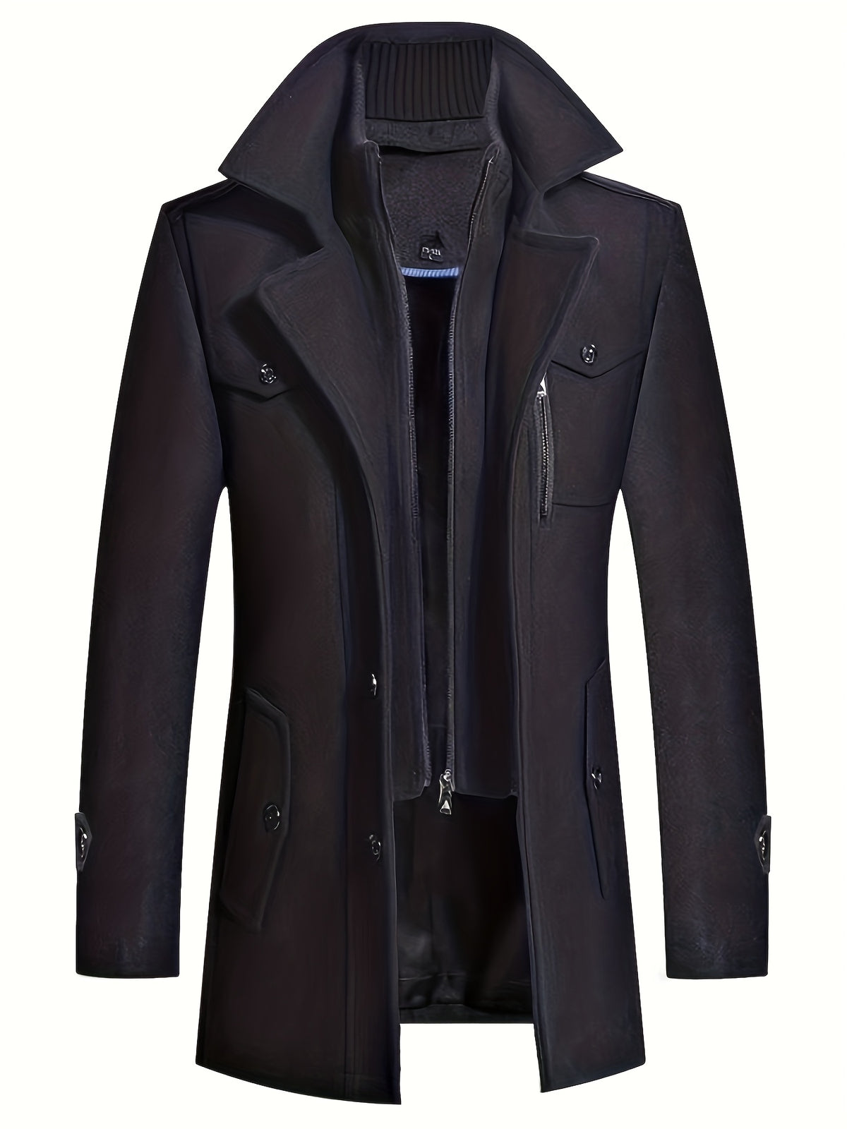 Manteau Homme Long à Col Montant