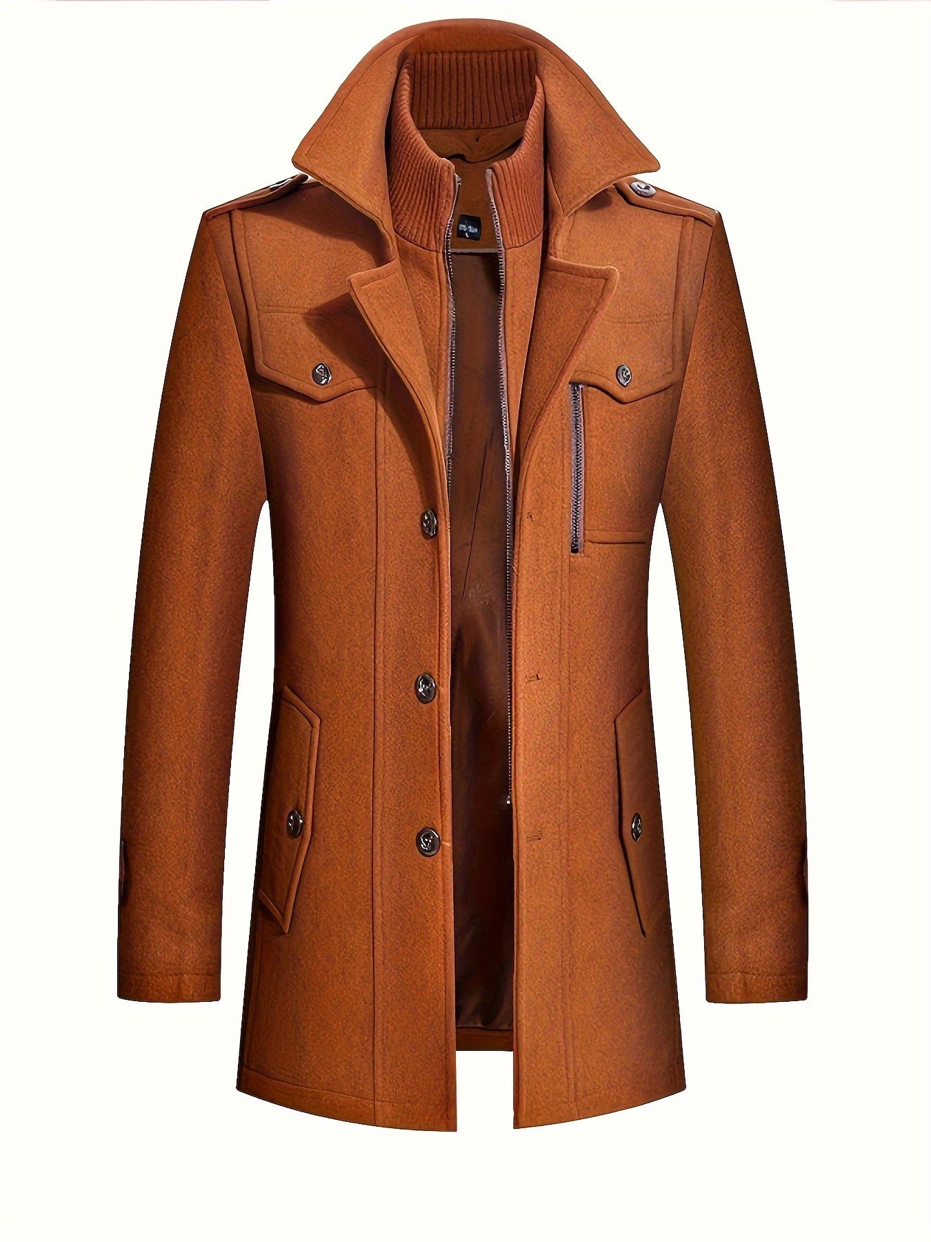 Manteau Homme Long à Col Montant