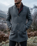 Manteau homme maille doublé col montant hiver