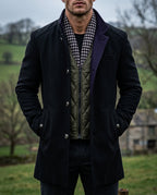 Manteau homme maille doublé col montant hiver