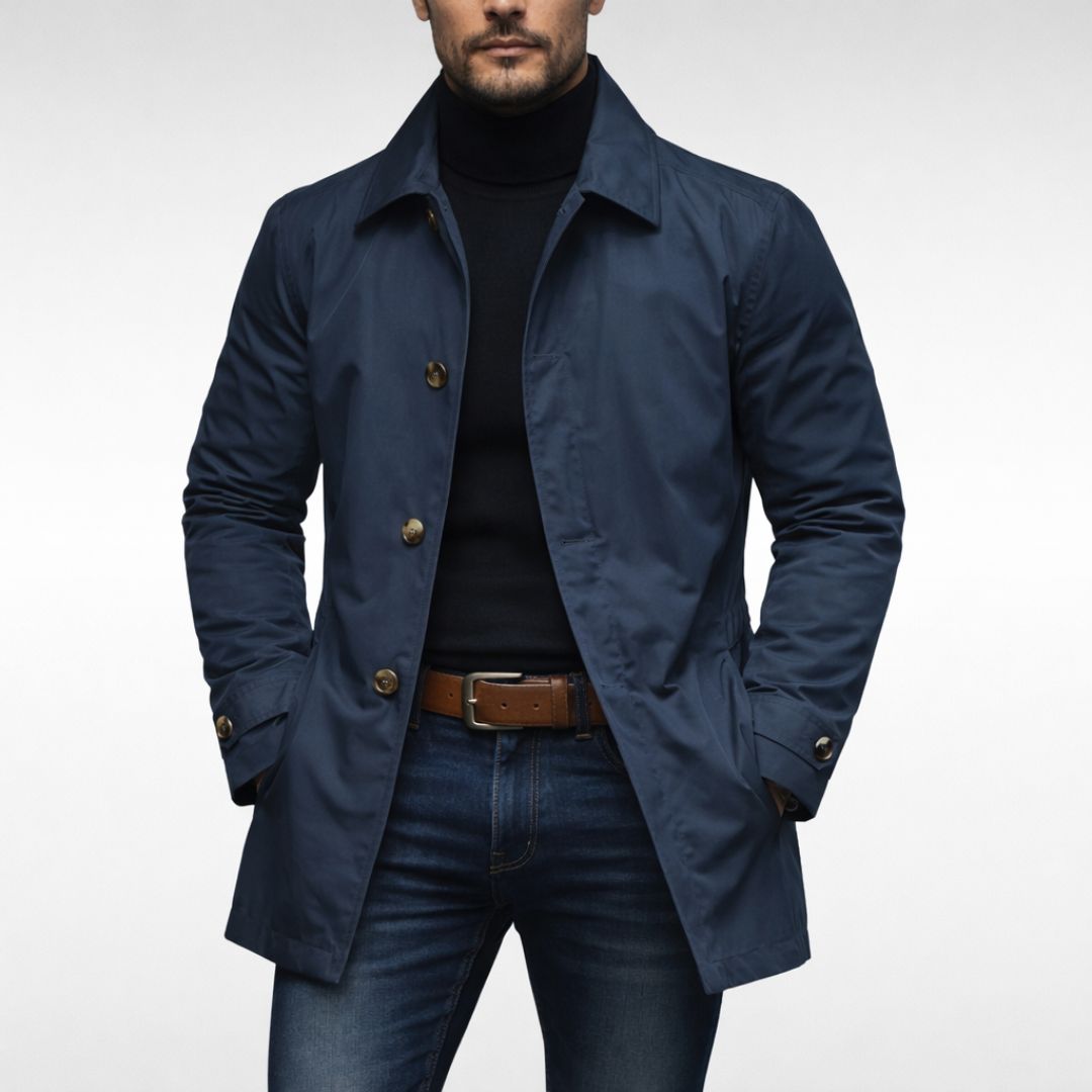 Manteau homme toile matelassé col à revers