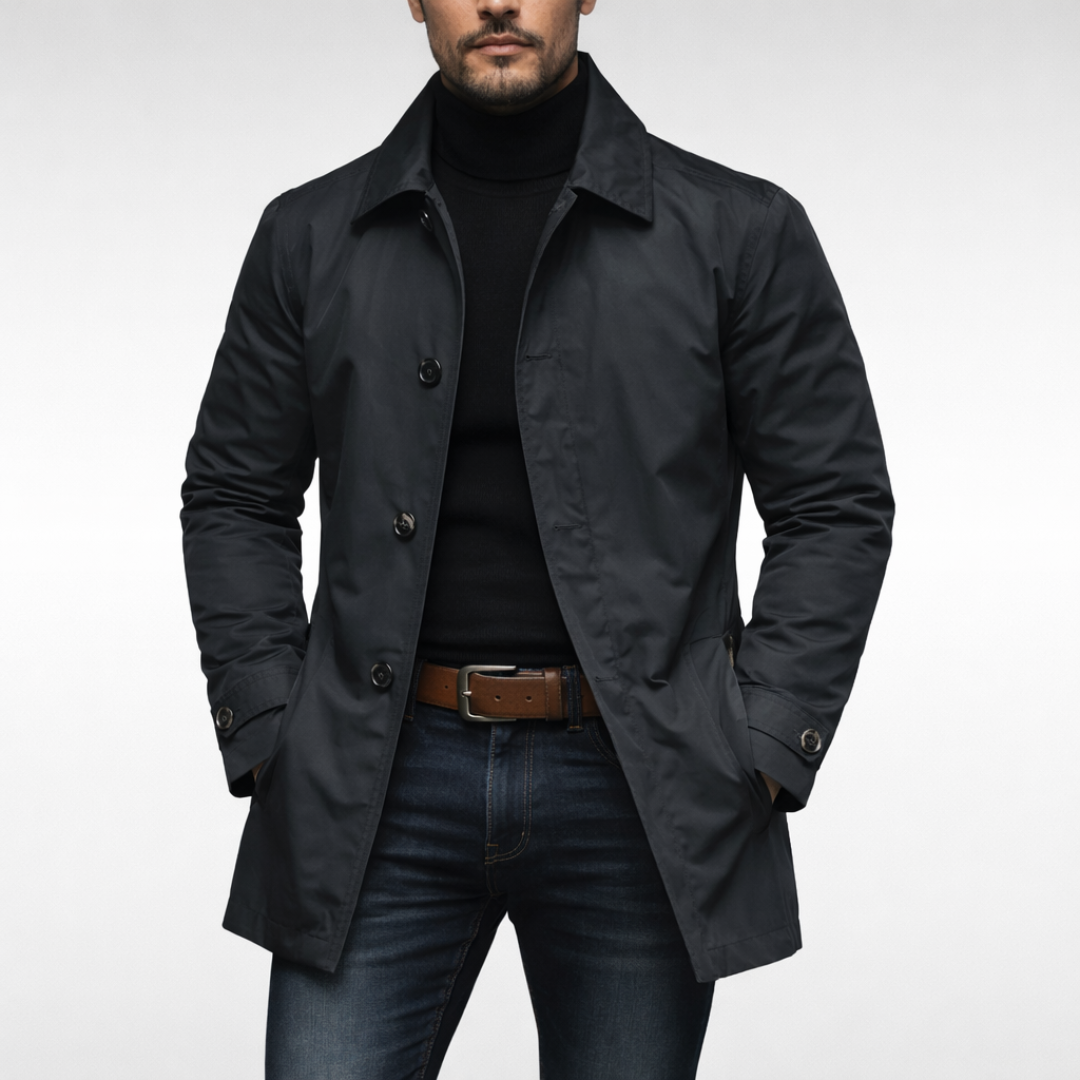 Manteau homme toile matelassé col à revers