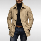 Manteau homme toile matelassé col à revers