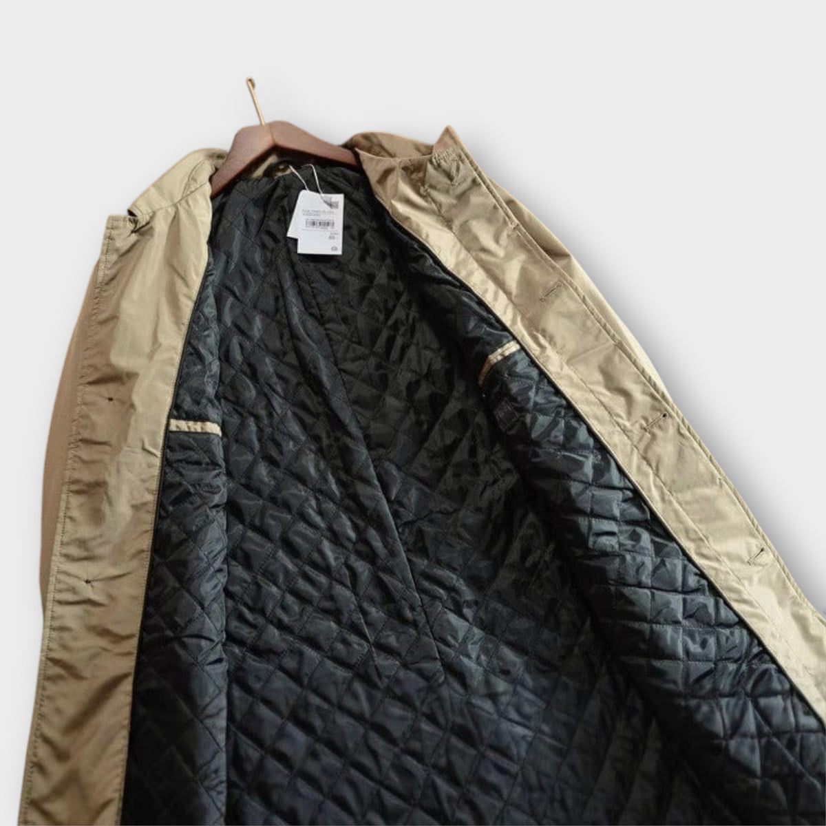 Manteau homme toile matelassé col à revers