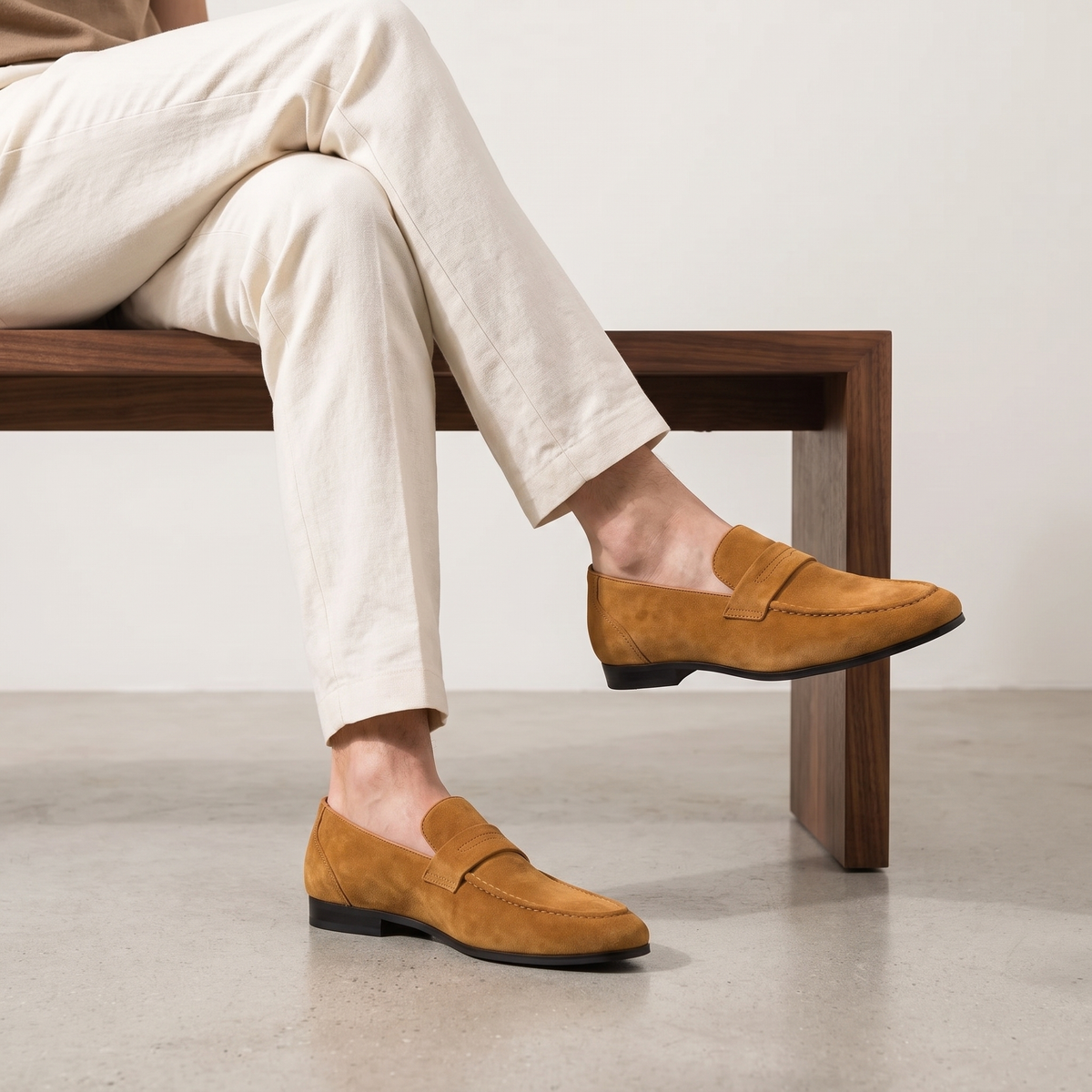 Mocassins homme à bride cousue