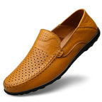 Mocassins homme à enfiler perforées