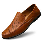 Mocassins homme à enfiler perforées