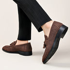 Mocassins homme à plateau frangé