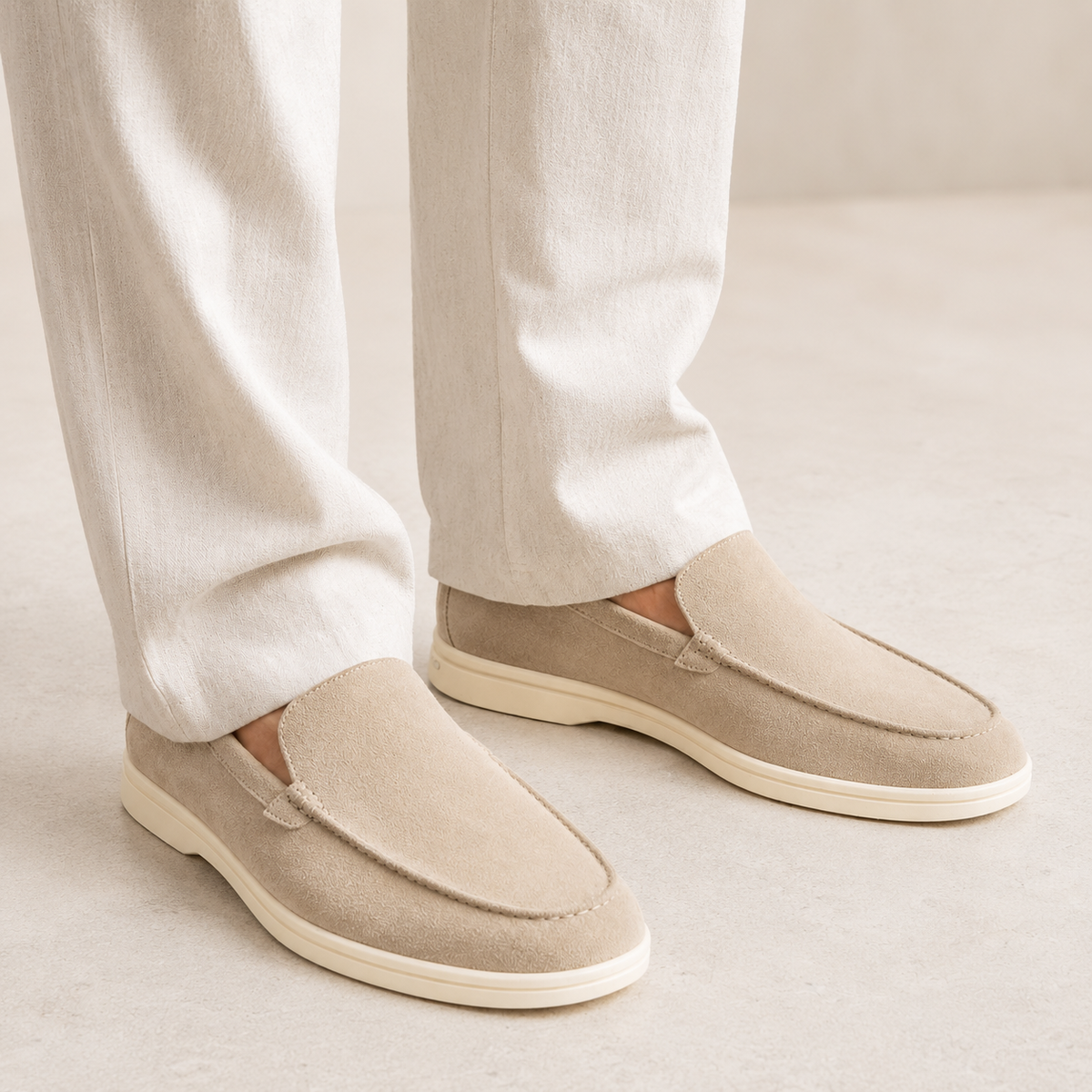 Mocassins homme effet daim à enfiler