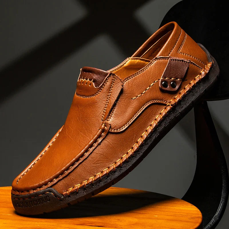 Mocassins homme en cuir à enfiler