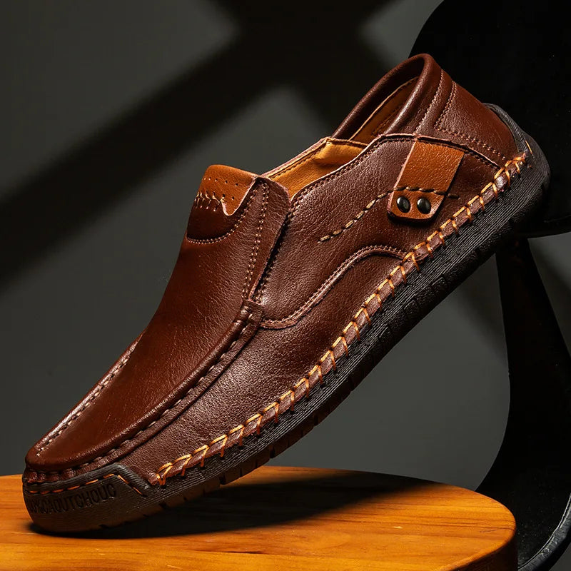 Mocassins homme en cuir à enfiler
