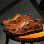 Mocassins homme en cuir à enfiler