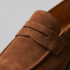 Mocassins homme en daim à bride fendue
