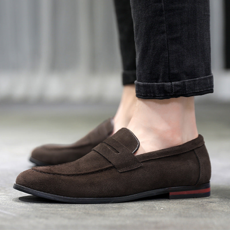 Mocassins homme en daim à bride penny