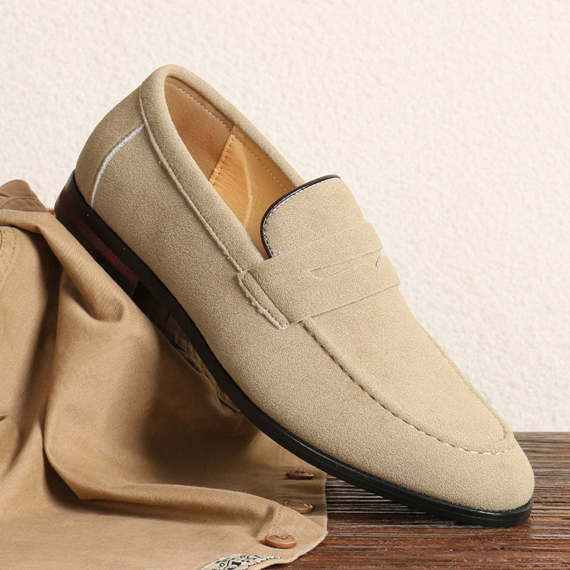 Mocassins homme en daim à bride penny