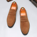 Mocassins homme en daim à bride penny