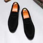 Mocassins homme en daim à bride penny