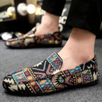 Mocassins homme motifs tissés
