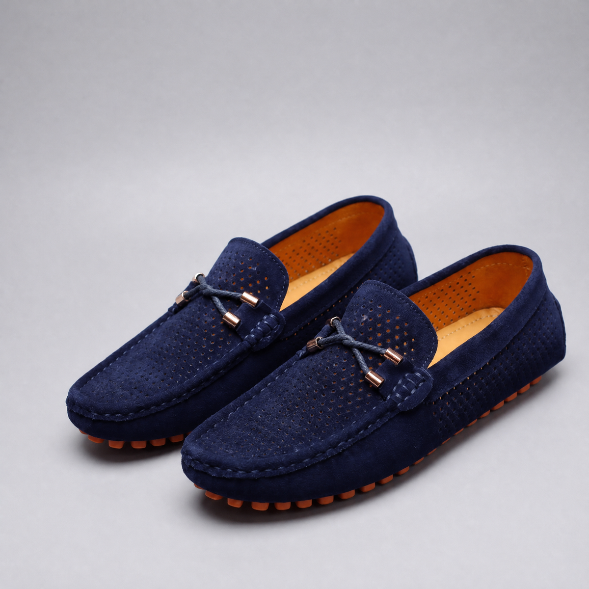 Mocassins homme perforés à picots