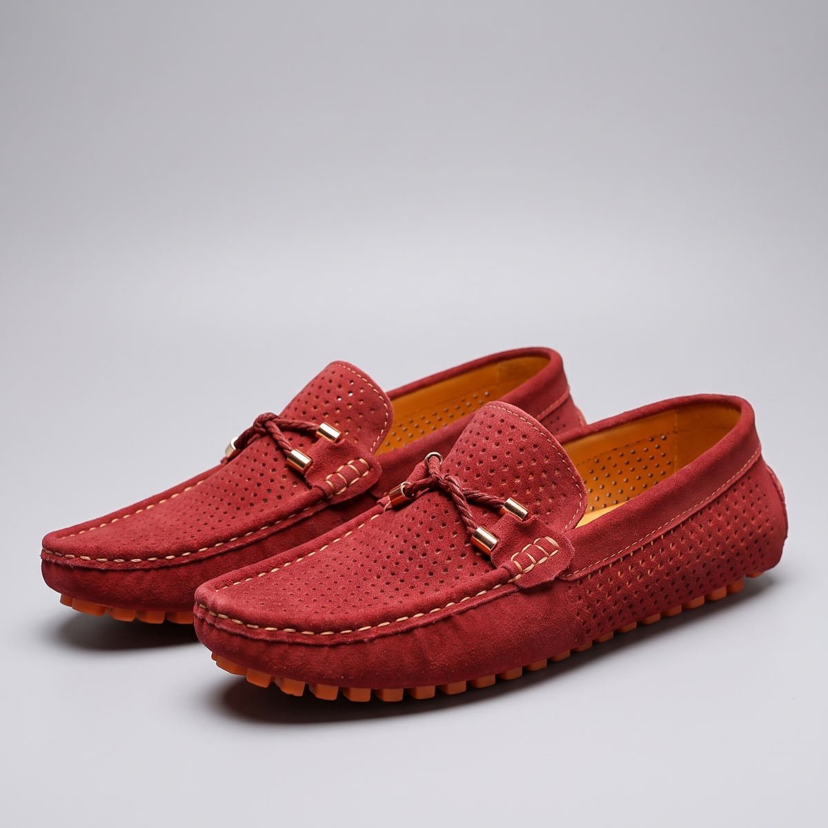 Mocassins homme perforés à picots