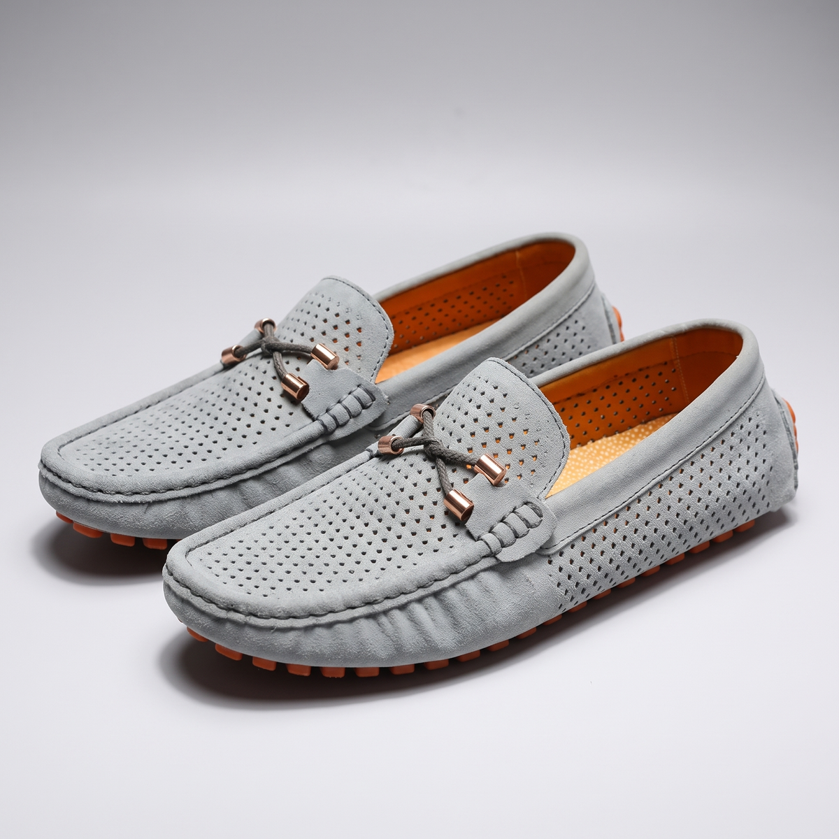 Mocassins homme perforés à picots