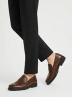 Mocassins penny homme à semelle crantée