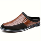 Mules homme à motif quadrillé