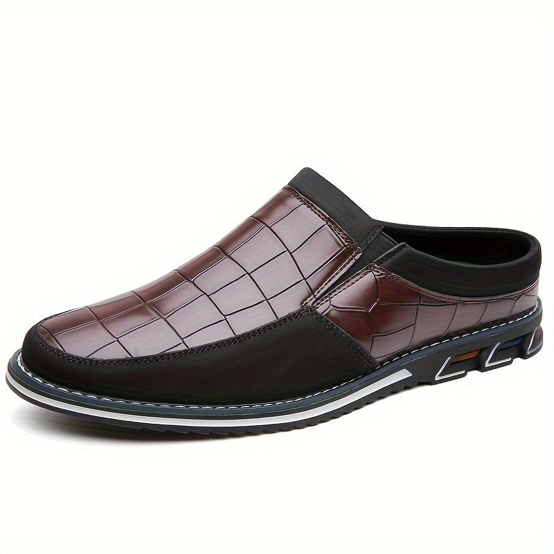 Mules homme à motif quadrillé