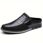 Mules homme à motif quadrillé