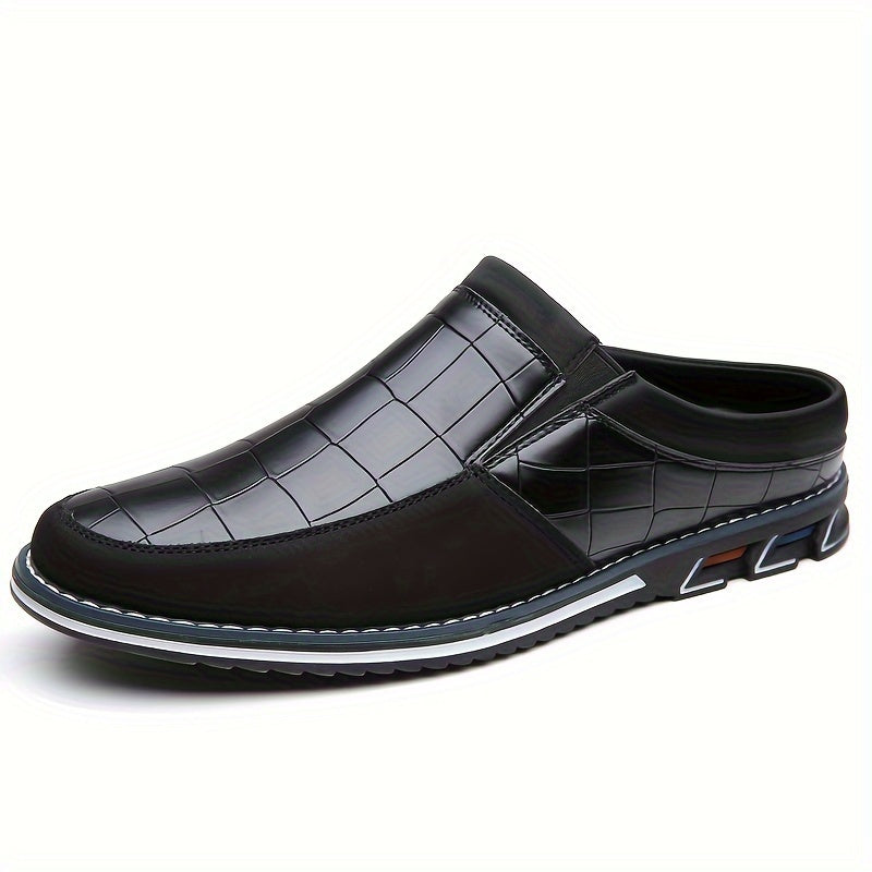 Mules homme à motif quadrillé