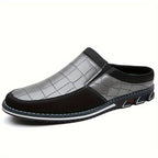 Mules homme à motif quadrillé