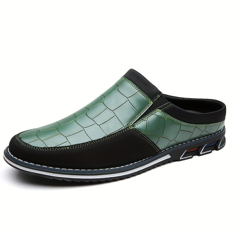 Mules homme à motif quadrillé