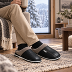Mules homme cuir fourrées hiver