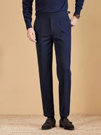 Pantalon droit à plis pour homme