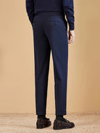 Pantalon droit à plis pour homme