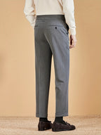 Pantalon droit à plis pour homme