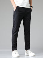 Pantalon droit à taille élastique pour homme
