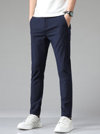 Pantalon droit à taille élastique pour homme