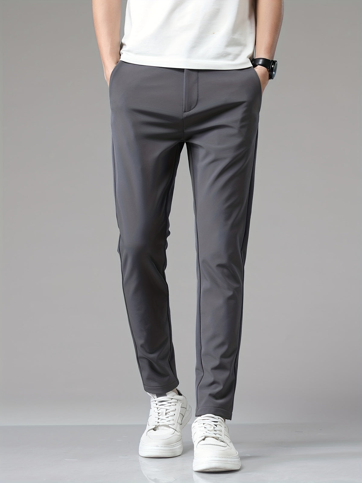 Pantalon droit à taille élastique pour homme