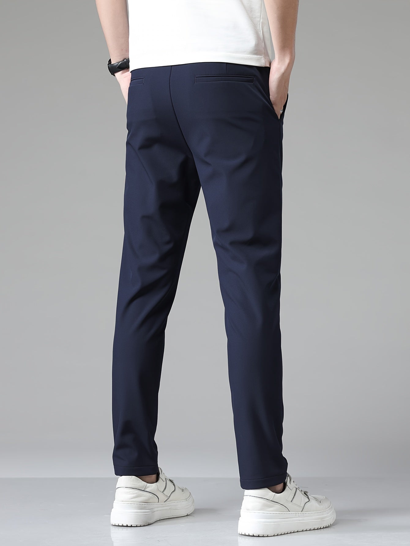 Pantalon droit à taille élastique pour homme