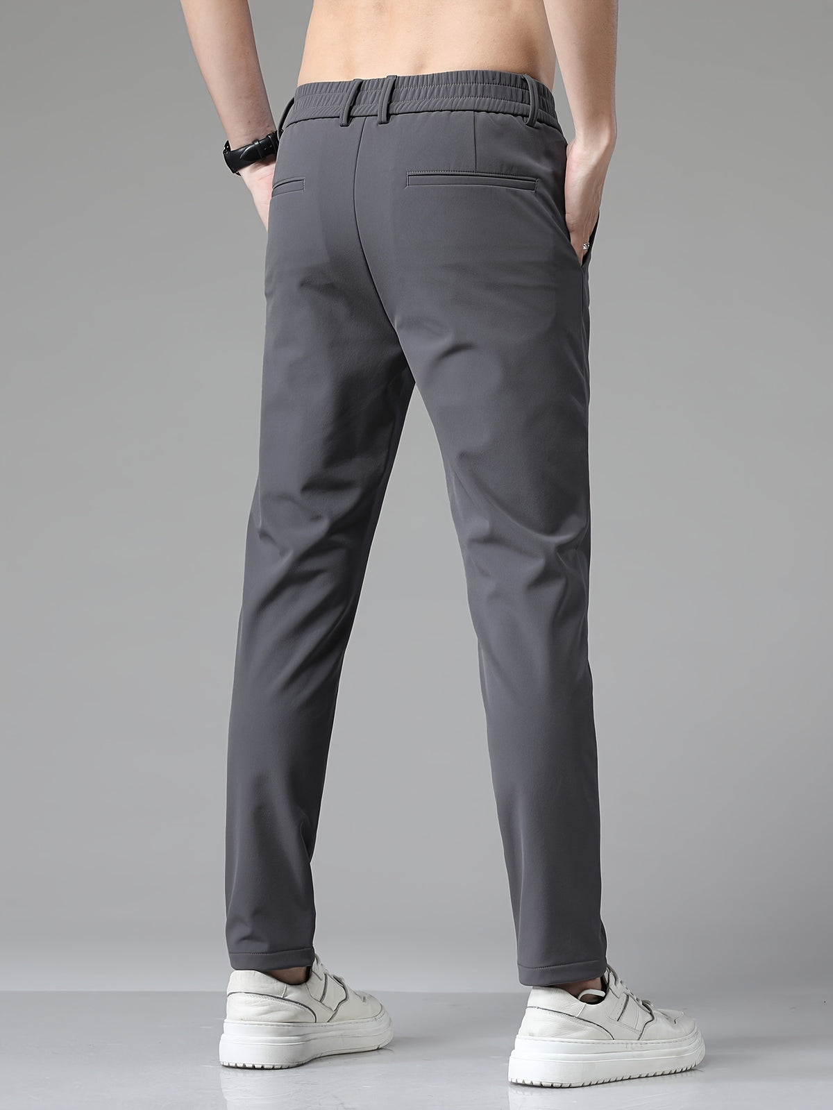 Pantalon droit à taille élastique pour homme